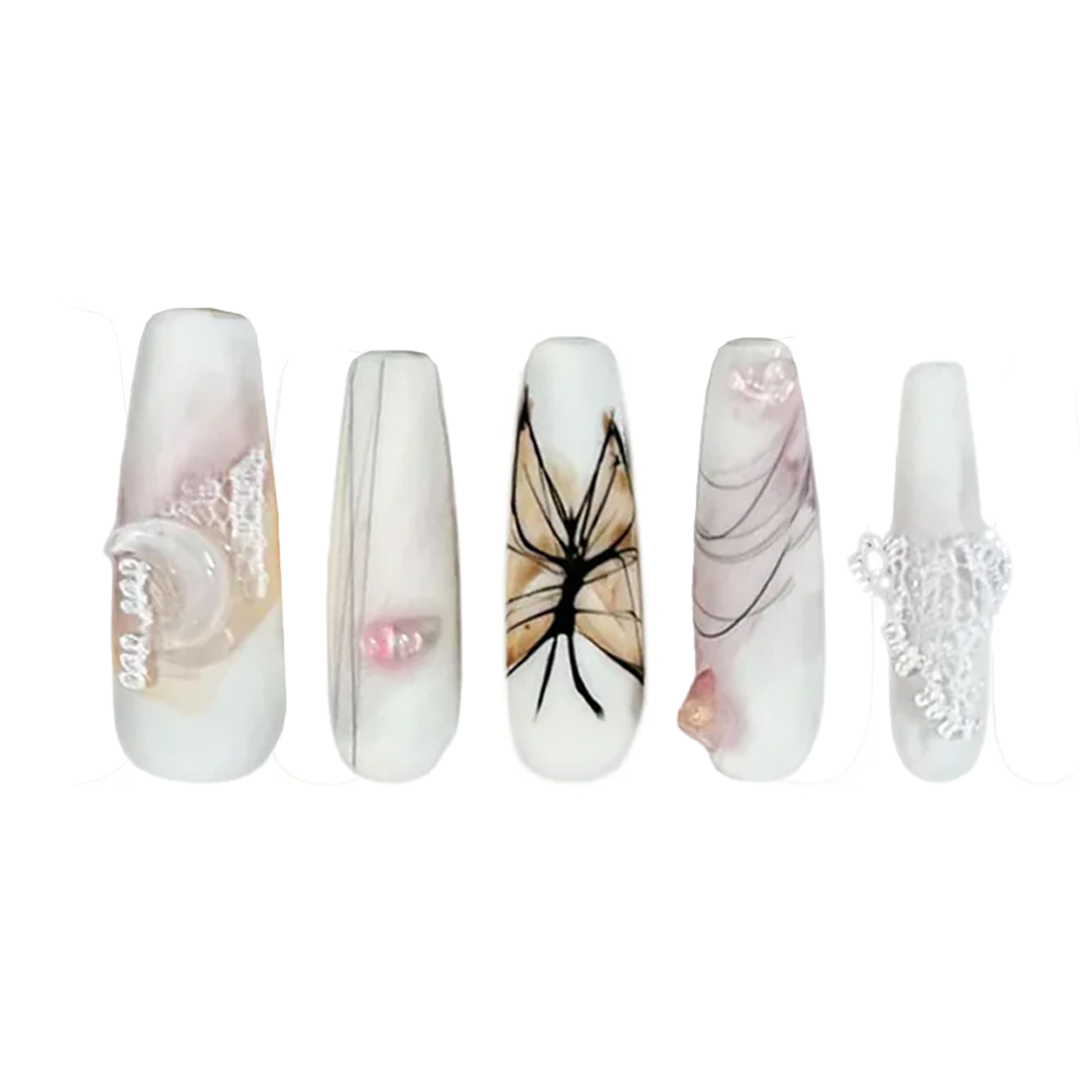 Siva Nail, Valley Butterfly (Yellow), Whimsical Beauty, Handmade Press on Nails