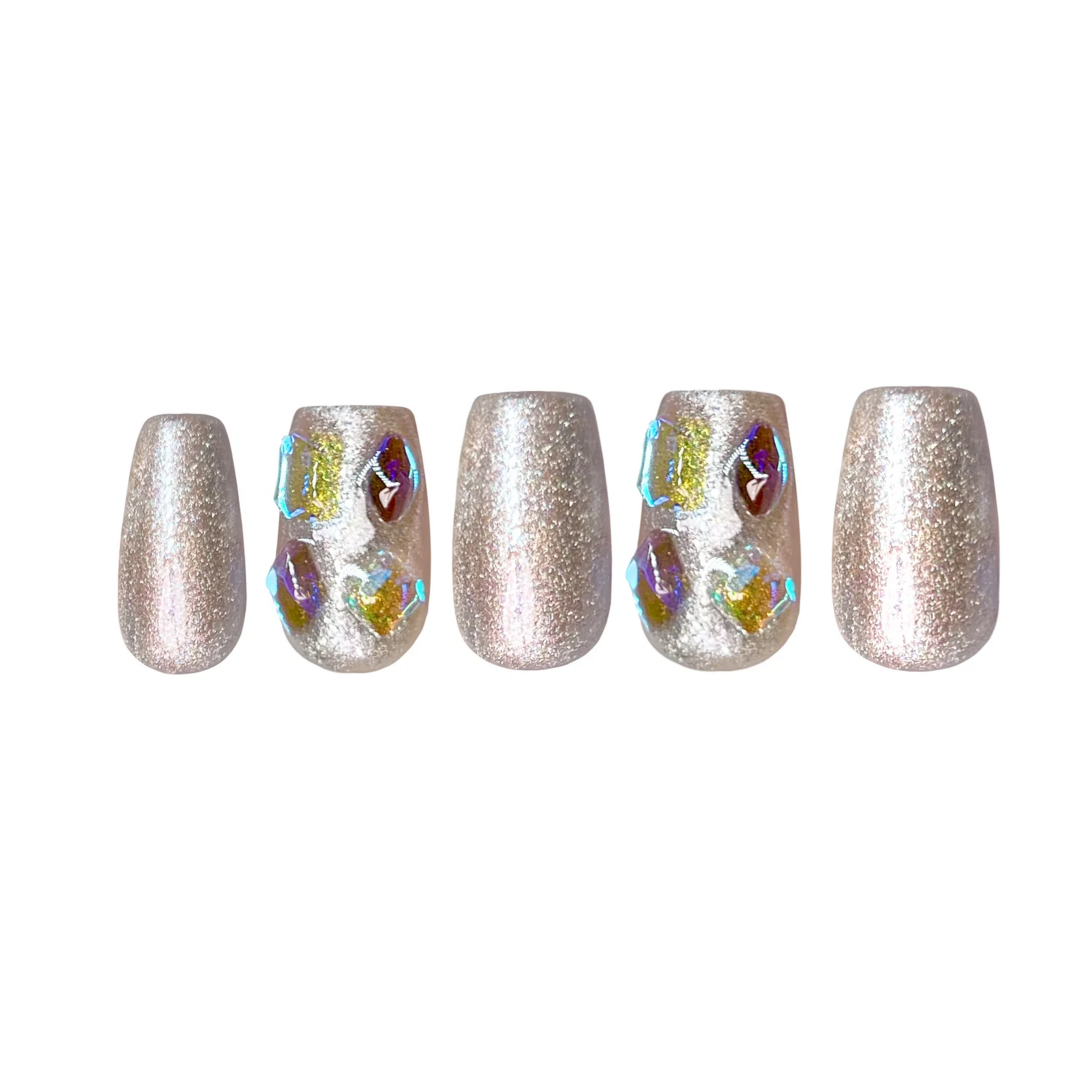 Siva Nail, Velvet Rush, Luxe Sparkle, Handmade Press on Nails