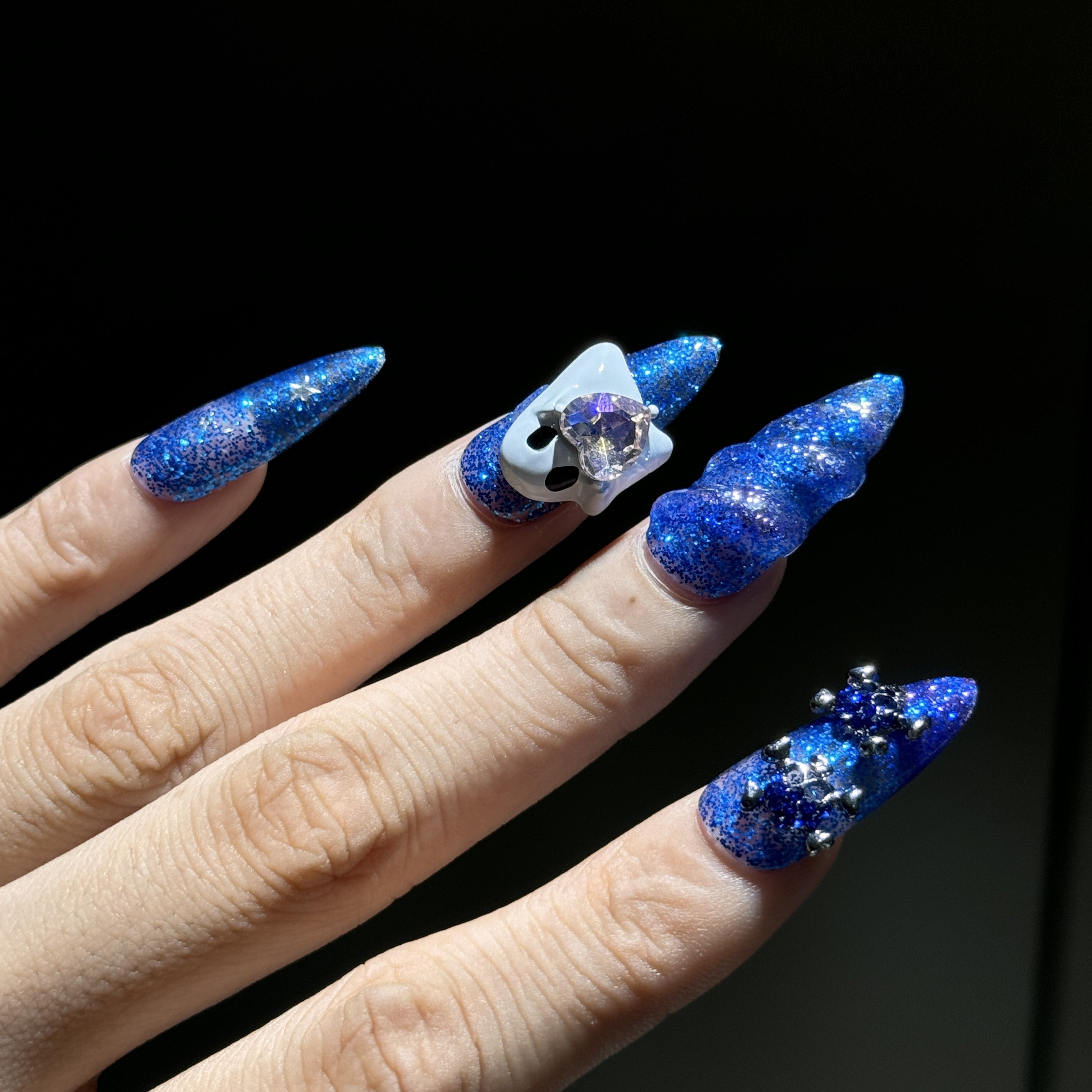 Siva Nail, Ghostly Glee, Halloween Handmade Press on Nails