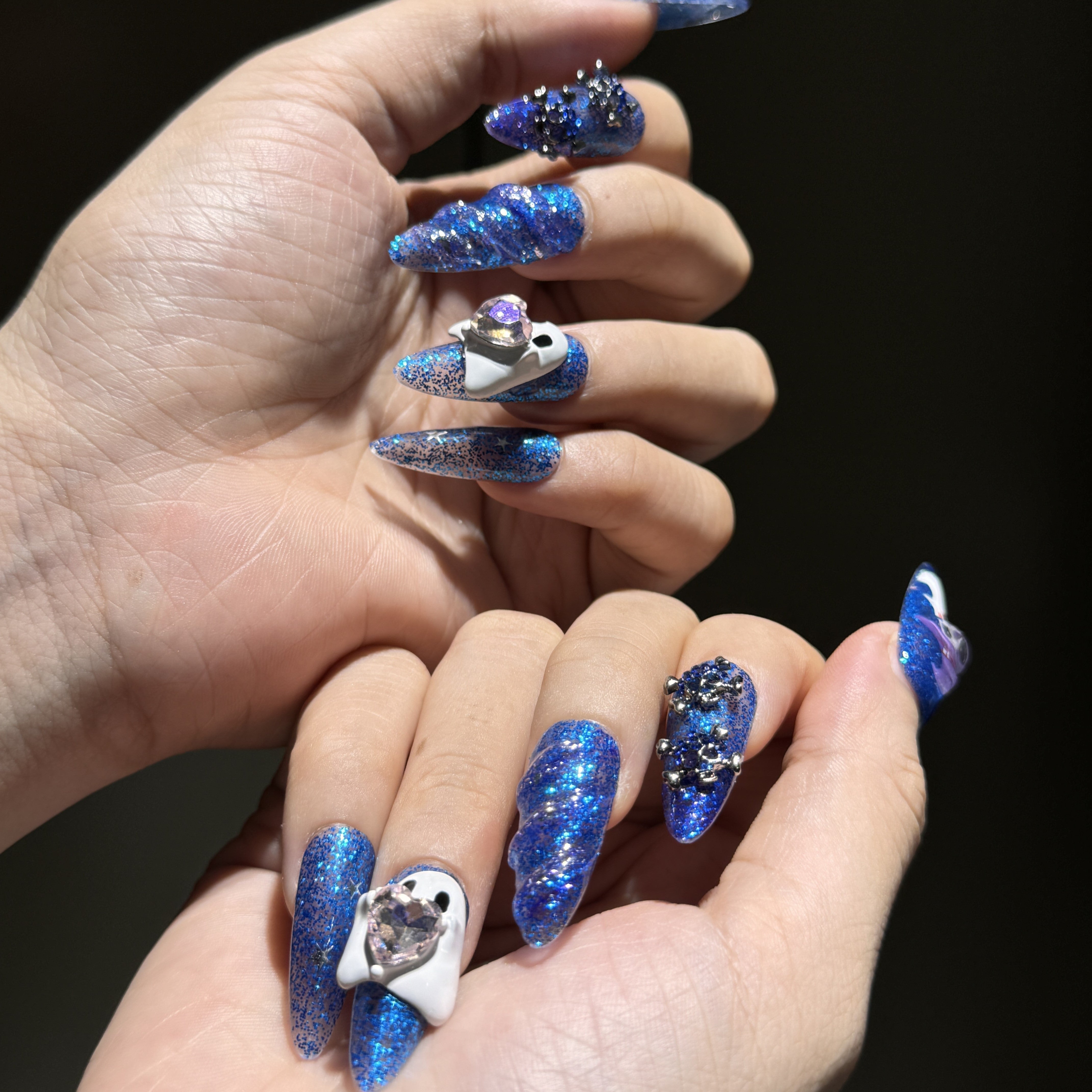 Siva Nail, Ghostly Glee, Halloween Handmade Press on Nails