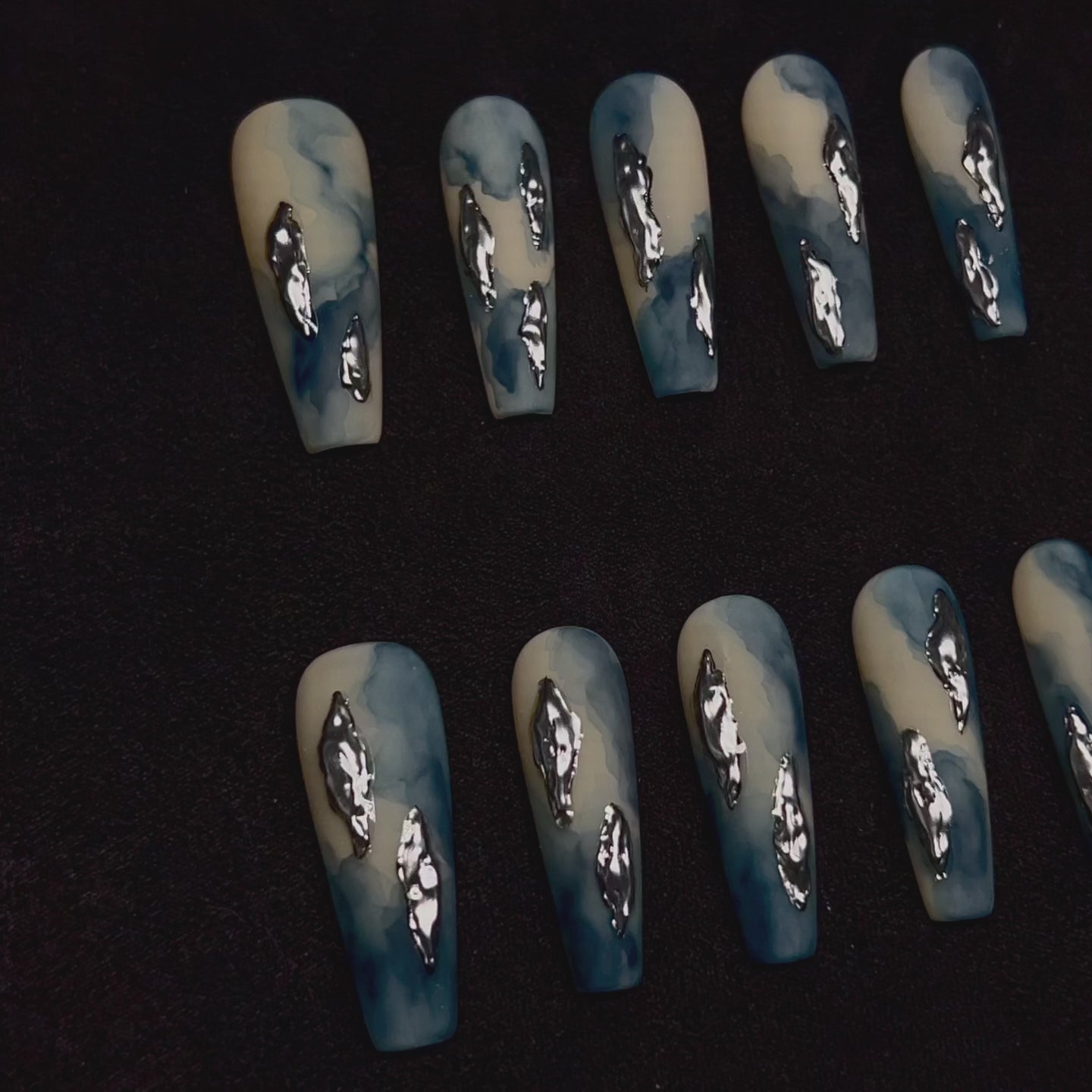 Siva Nail, Denim, Artistic Style Handmade Press on Nails