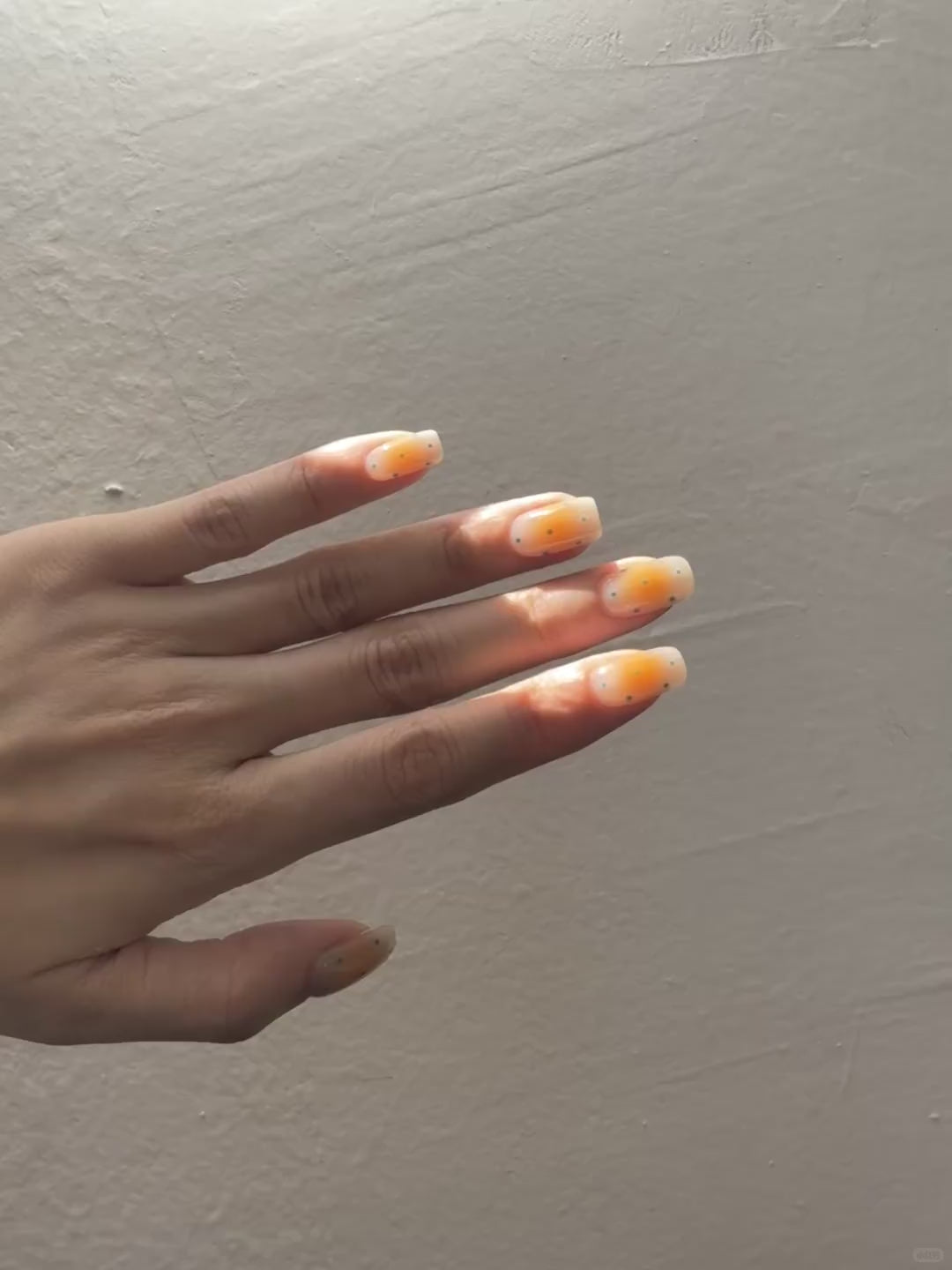 Siva Nail, Dreamy Dotted, Blue Orange Handmade Press on Nails
