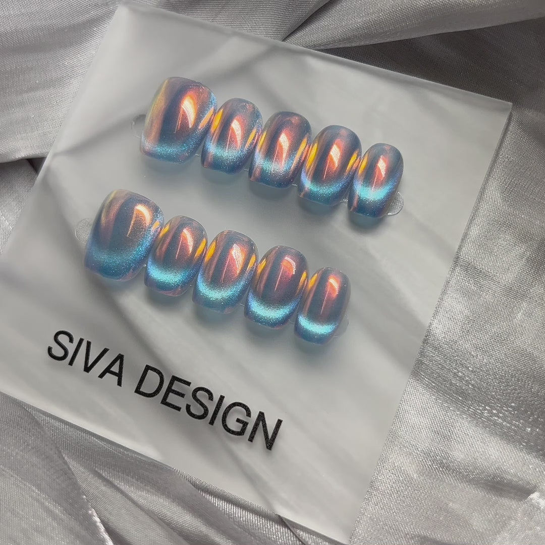 Siva Nail, Evening Glow, Elegant Aura, Handmade Press on Nails