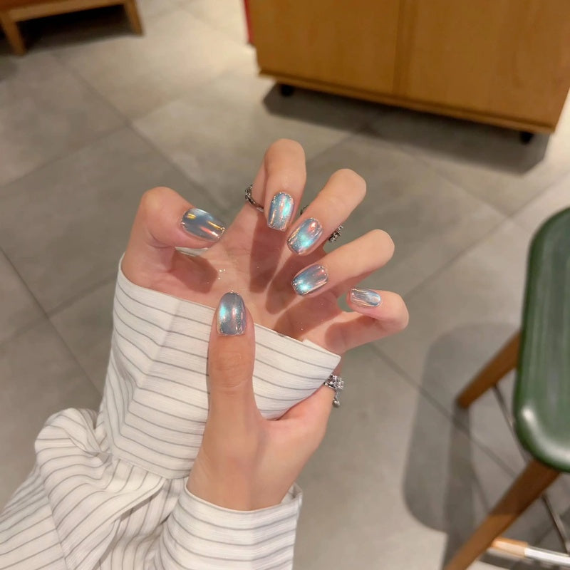 Siva Nail, Celestial Aura Chrome  – Iridescent Handmade Press on Nails