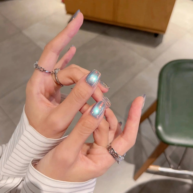 Siva Nail, Celestial Aura Chrome  – Iridescent Handmade Press on Nails