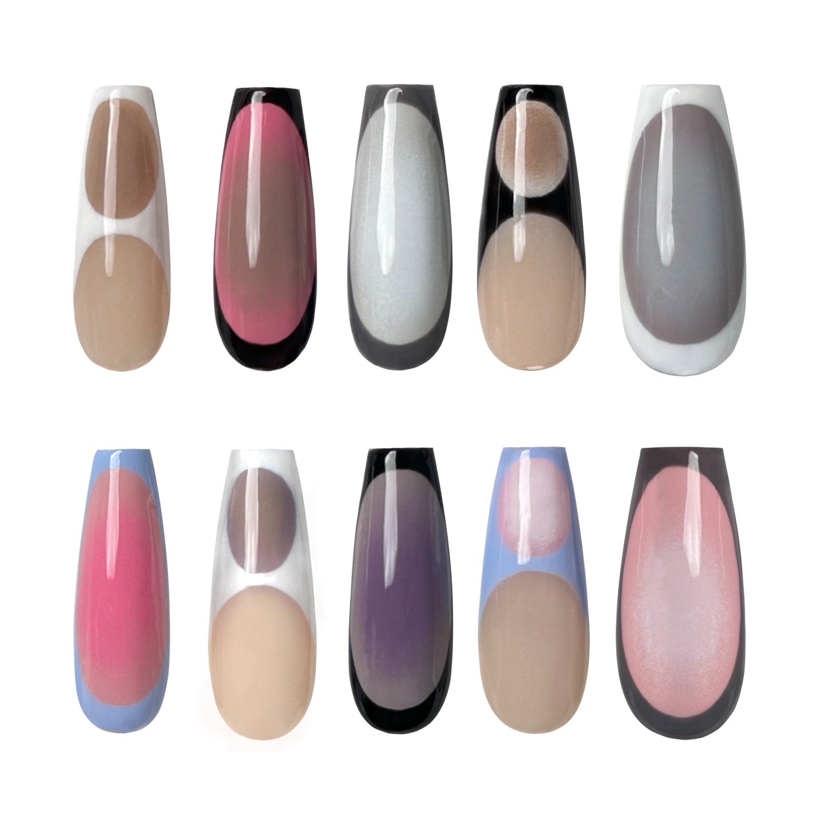 Siva Nail, Minimalist Retro Dot – Modern Neutral Handmade Press-On Nails