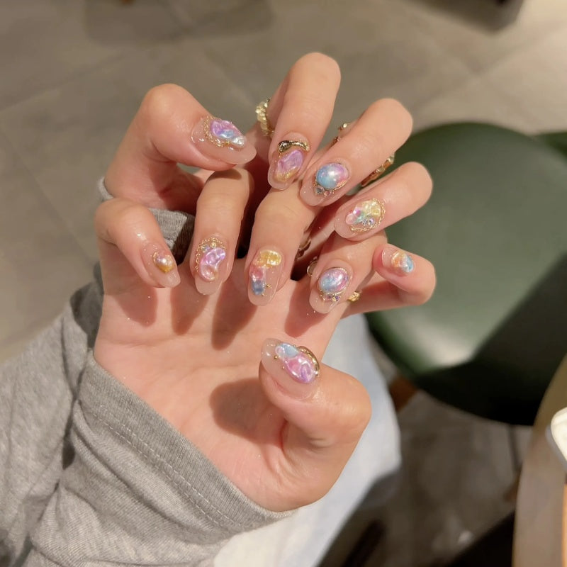 Siva Nail, Mystic Swirl 3D – Handmade Press on Nails