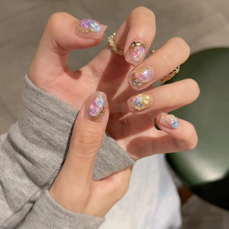 Siva Nail, Mystic Swirl 3D – Handmade Press on Nails